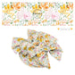 Pink, peach, and orange watercolor flowers on white bow strips 