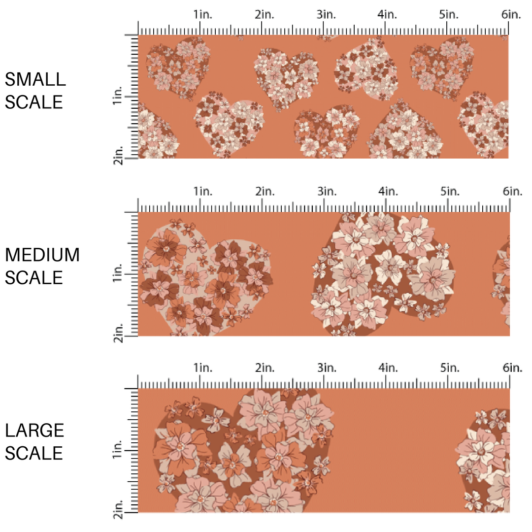 Valentine Fabric By The Yard | Flower Hearts | Hearts and Blossoms