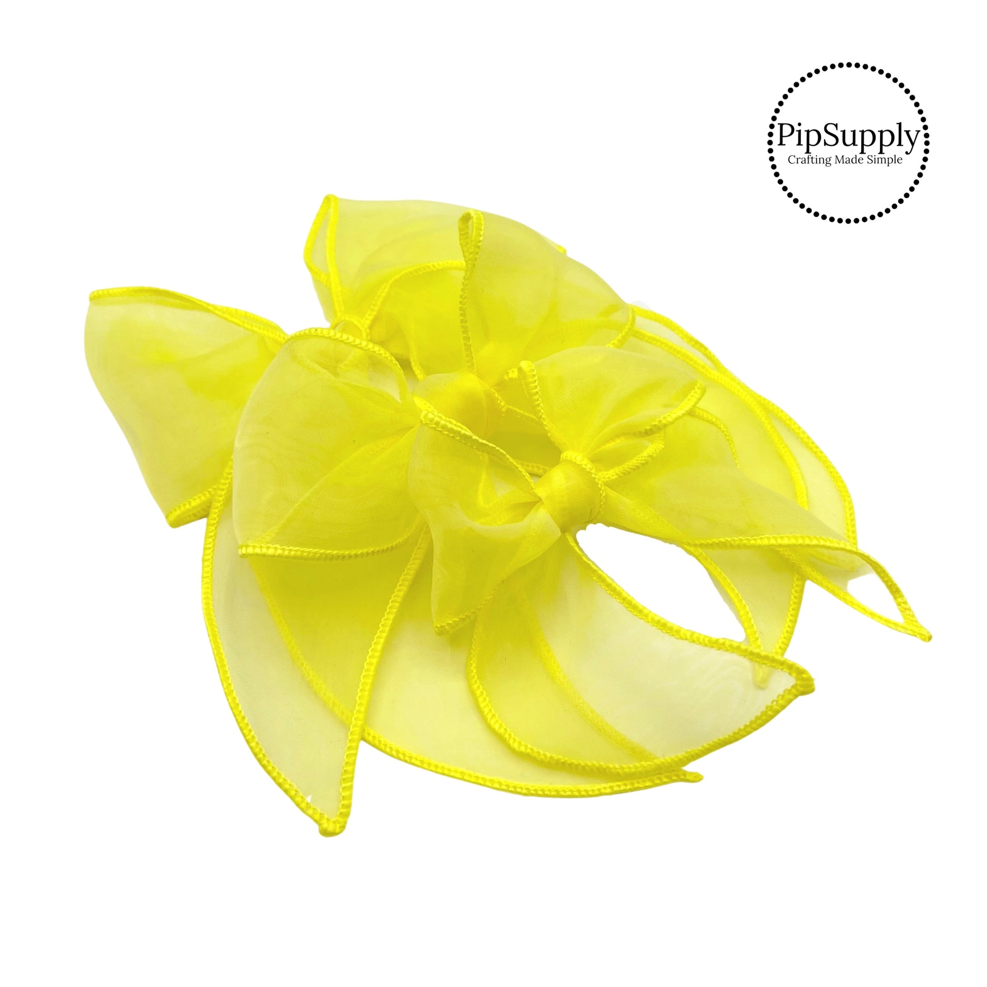 bright neon yellow solid bow strips