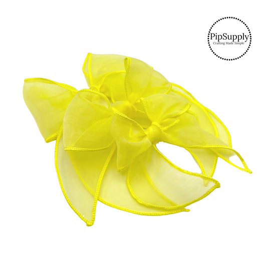 bright neon yellow solid bow strips