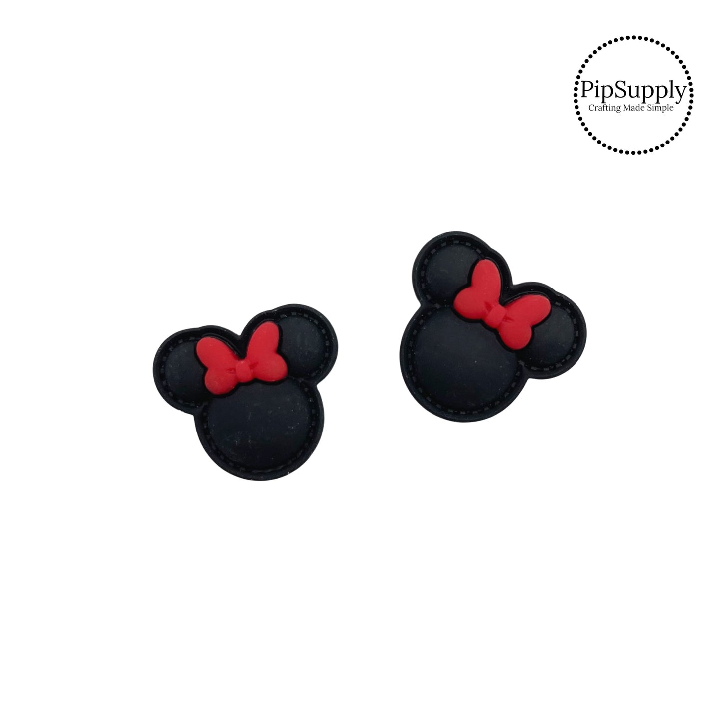 Black mouse with red bow resin embellishment