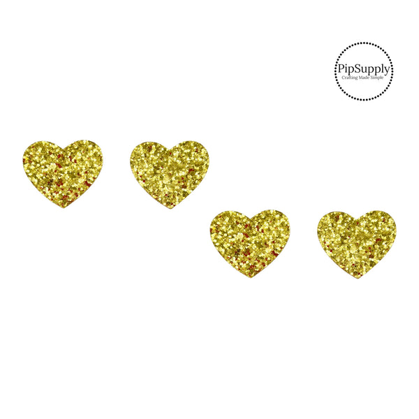 Bronze Glitter Chubby Acrylic Hearts 1-hole (3pair) item#59