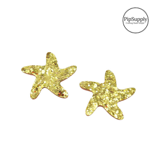 Chunky gold glitter starfish embellishment