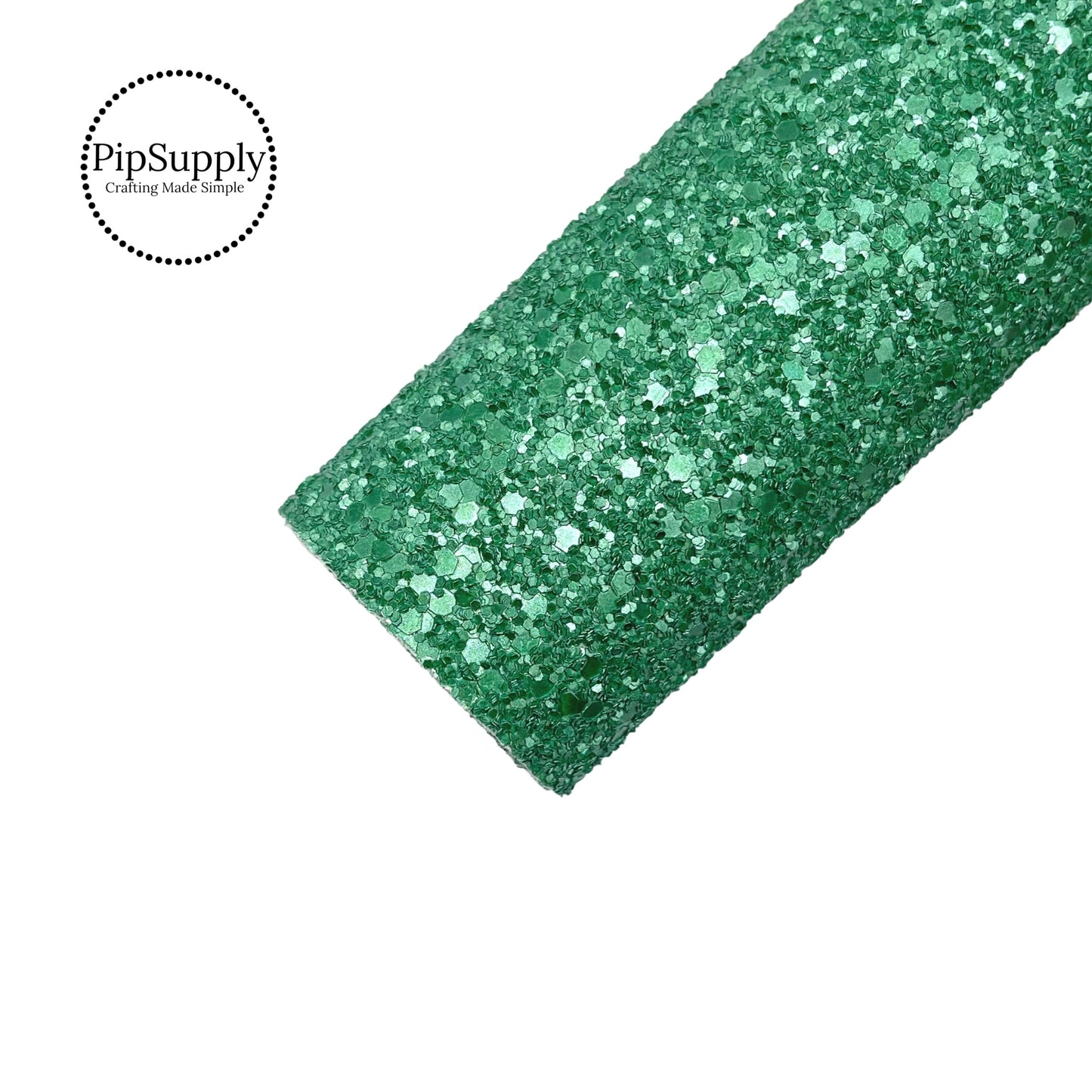 matte solid green chunky glitter sheet