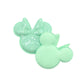 Sequin mint mouse head with bow sequin embellishment