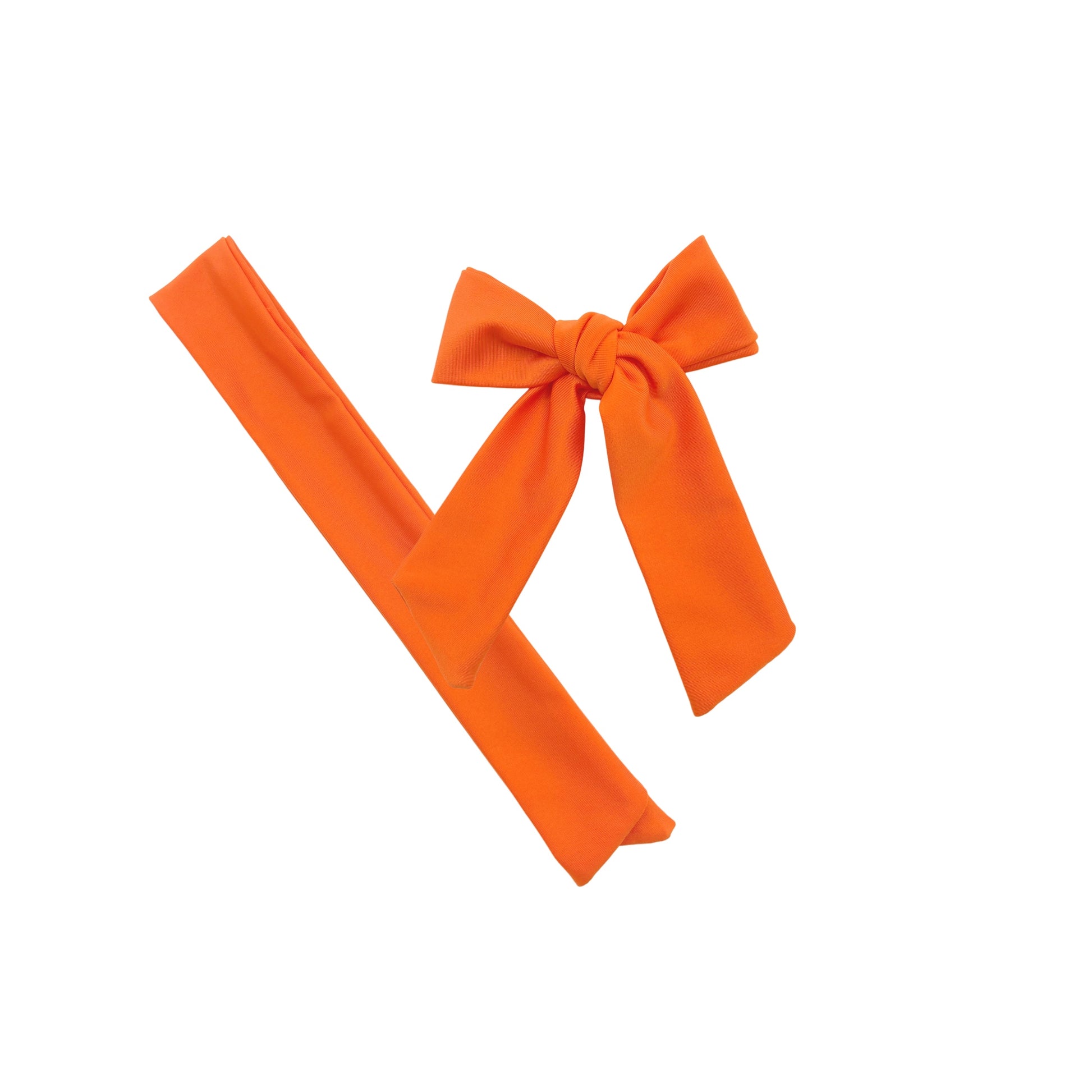 Soft tied orange swim bow strip