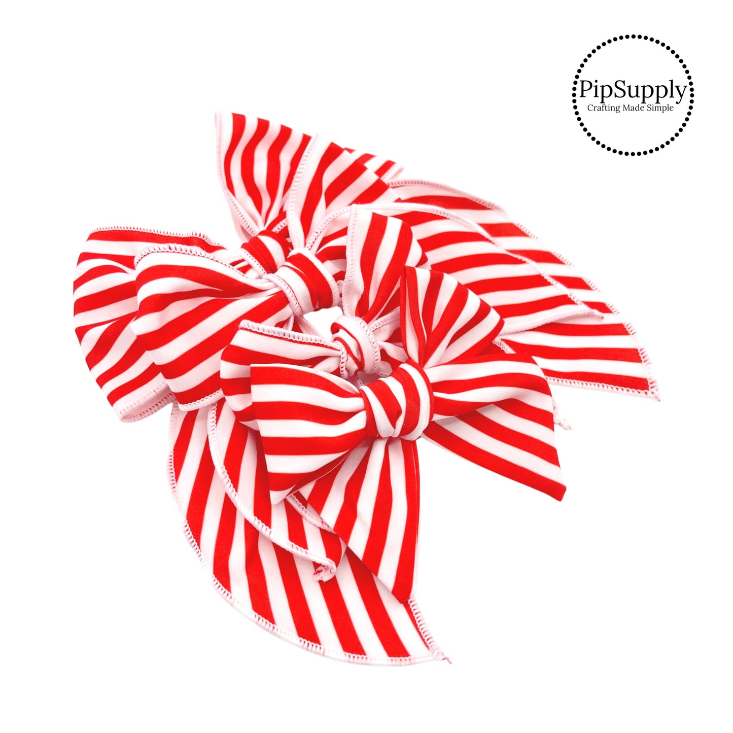 American flag red and white stripe bow strips