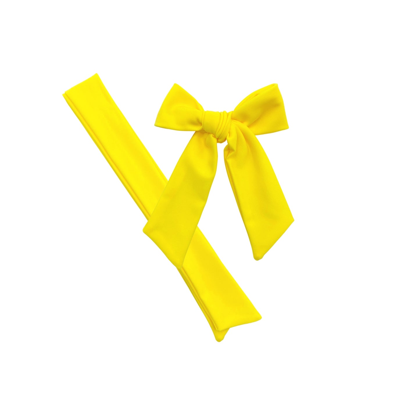 swimsuit bow strips in bright yellow
