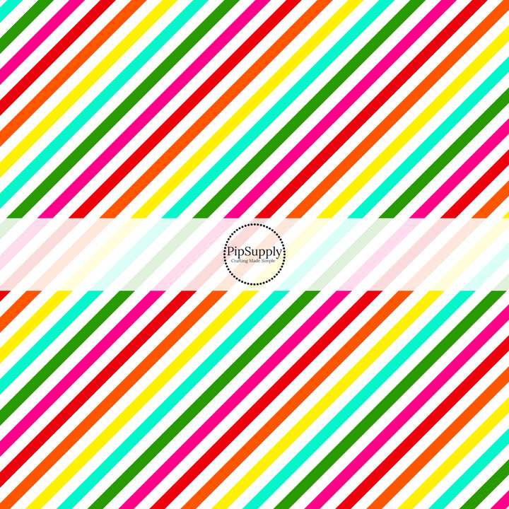 Bright diagonal stripe bow strips