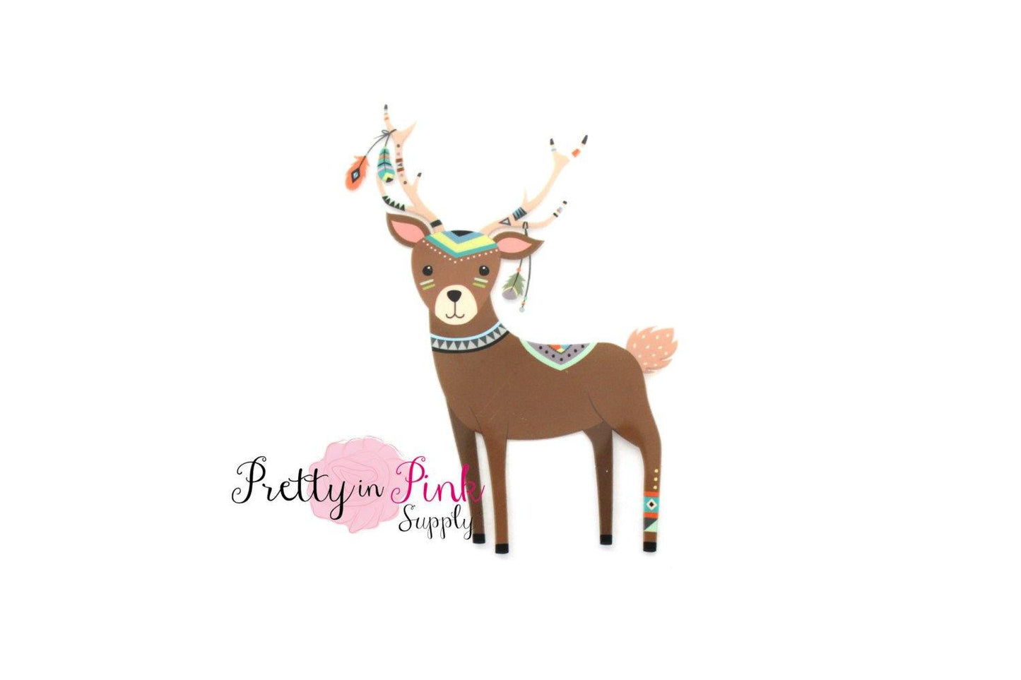"Aztec Deer" Iron On - Pretty in Pink Supply