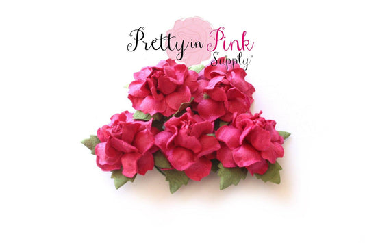 1" PREMIUM Hot Pink Paper Flowers - Pretty in Pink Supply