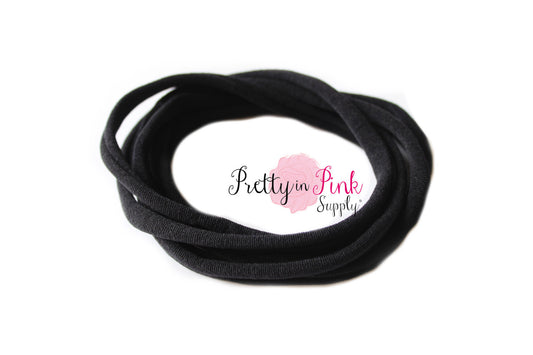 Black THIN Nylon Headband - Pretty in Pink Supply