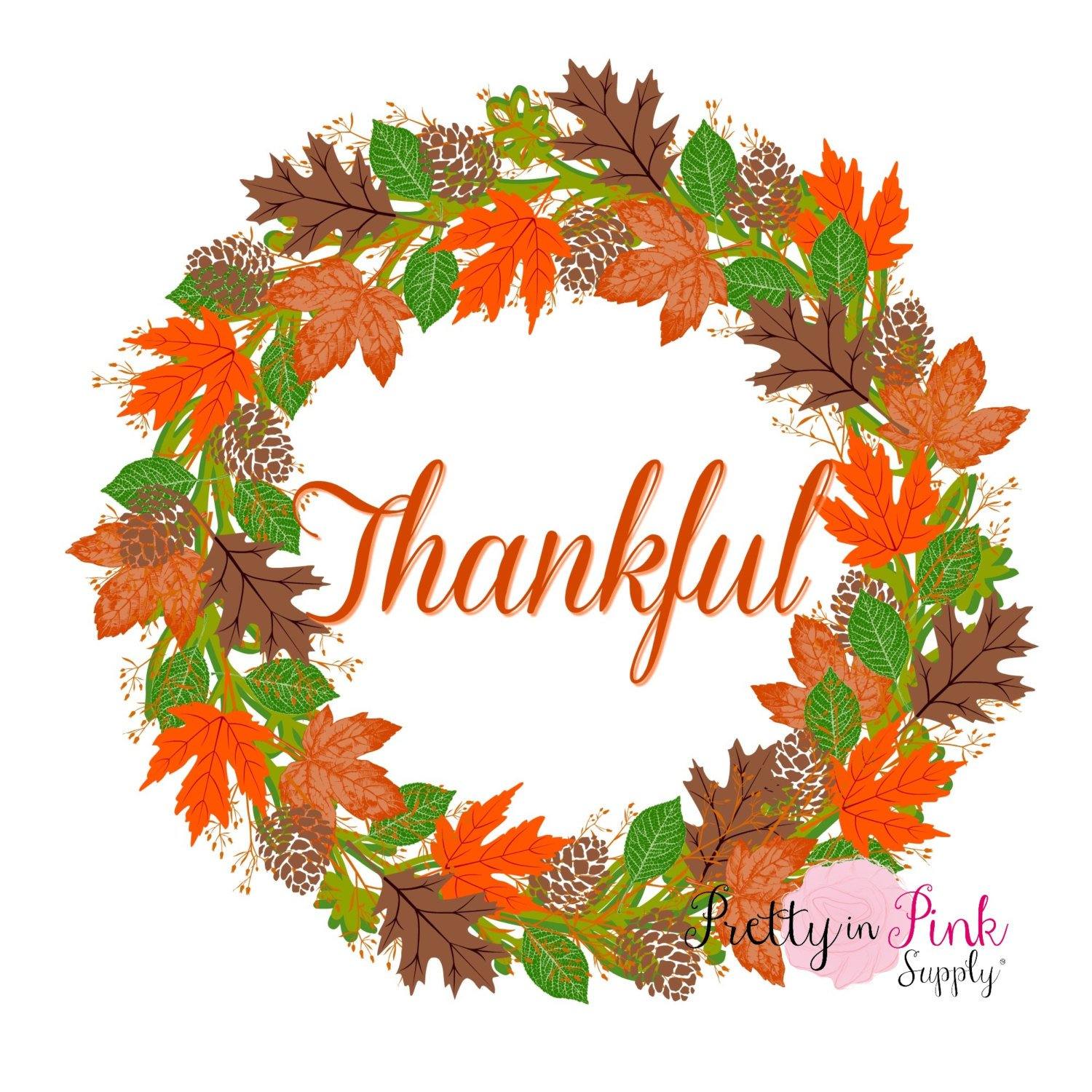 "Thankful" Iron On - Pretty in Pink Supply
