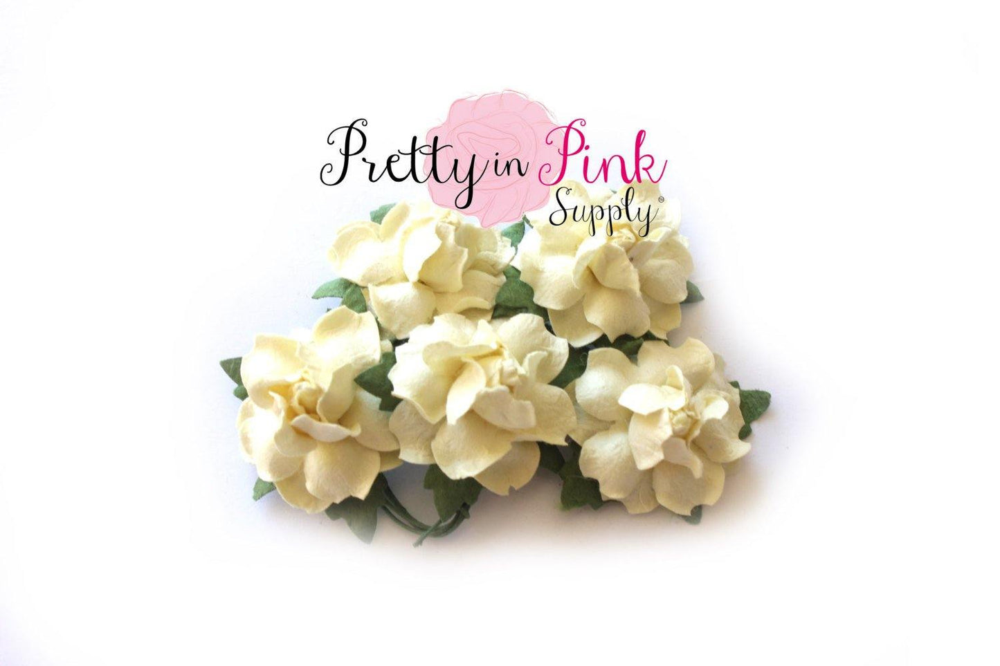 1" PREMIUM Cream Paper Flowers - Pretty in Pink Supply