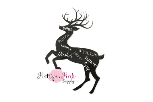 "Christmas Red Nose Reindeer" Iron On - Pretty in Pink Supply