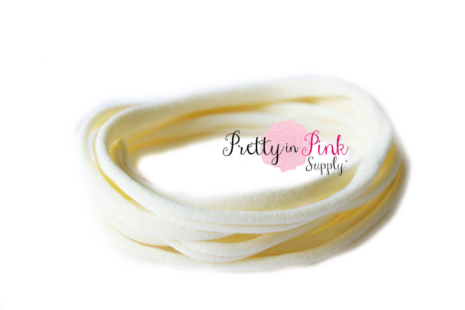 Ivory THIN Nylon Headband - Pretty in Pink Supply