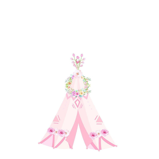 PINK Floral Teepee Iron On - Pretty in Pink Supply