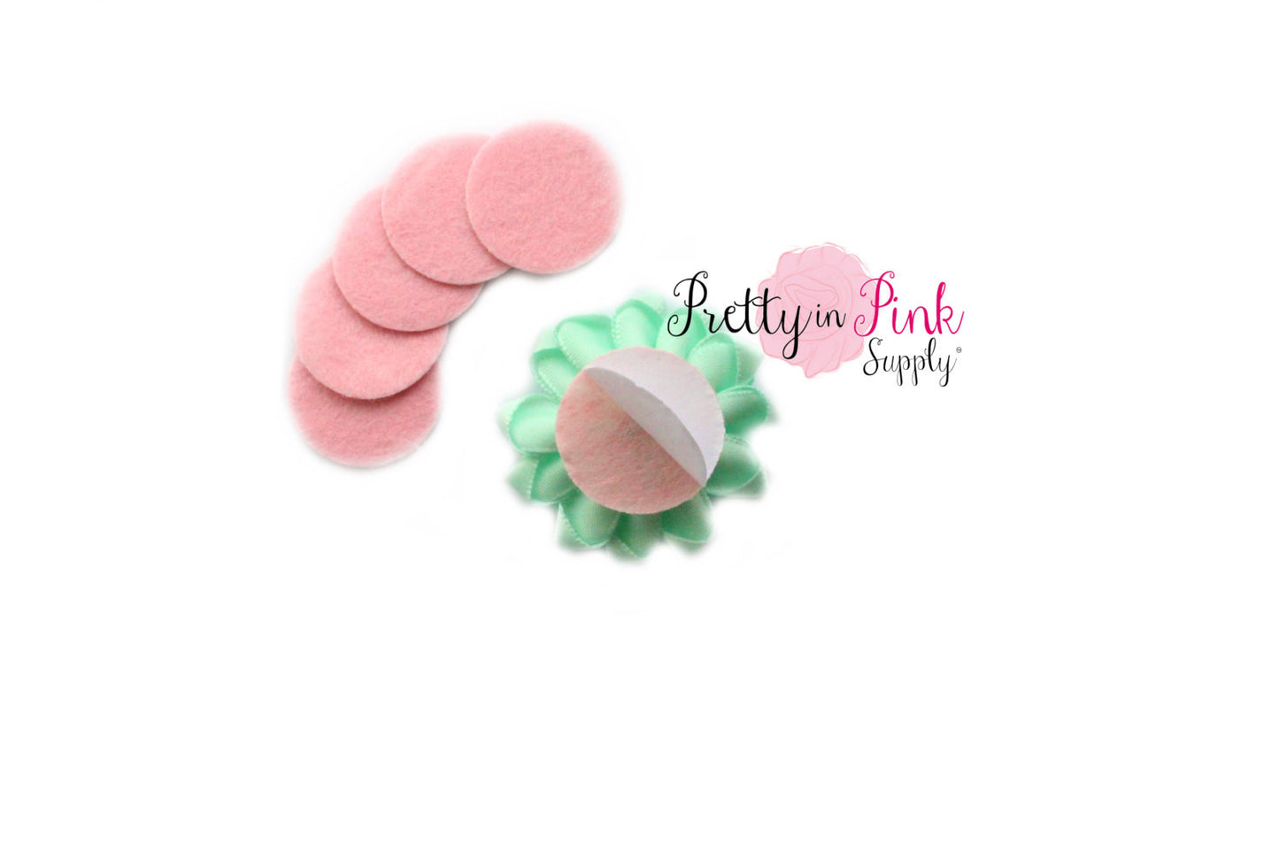Mini 1" Light Pink Felt Circles- Self Adhesive - Pretty in Pink Supply