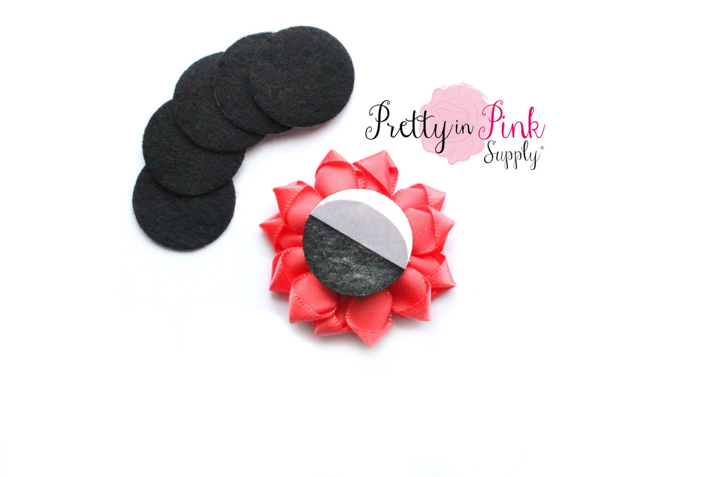 Mini 1" Black Felt Circles- Self Adhesive - Pretty in Pink Supply