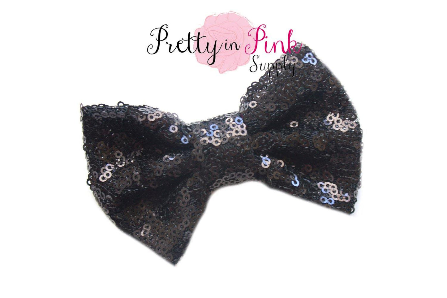 4" Large Sequin Bows - Pretty in Pink Supply