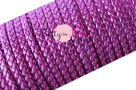 Purple Metallic Braided Leather - Pretty in Pink Supply