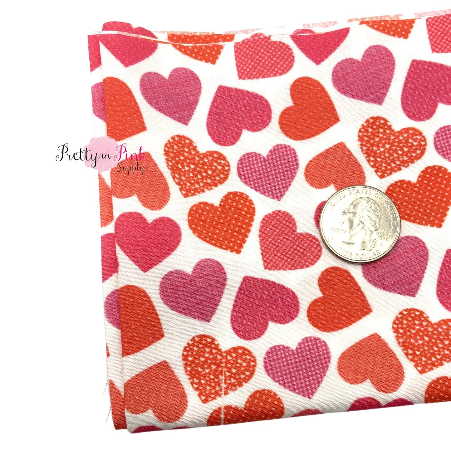 Patterned Heart | 100% Cotton Fabric - Pretty in Pink Supply