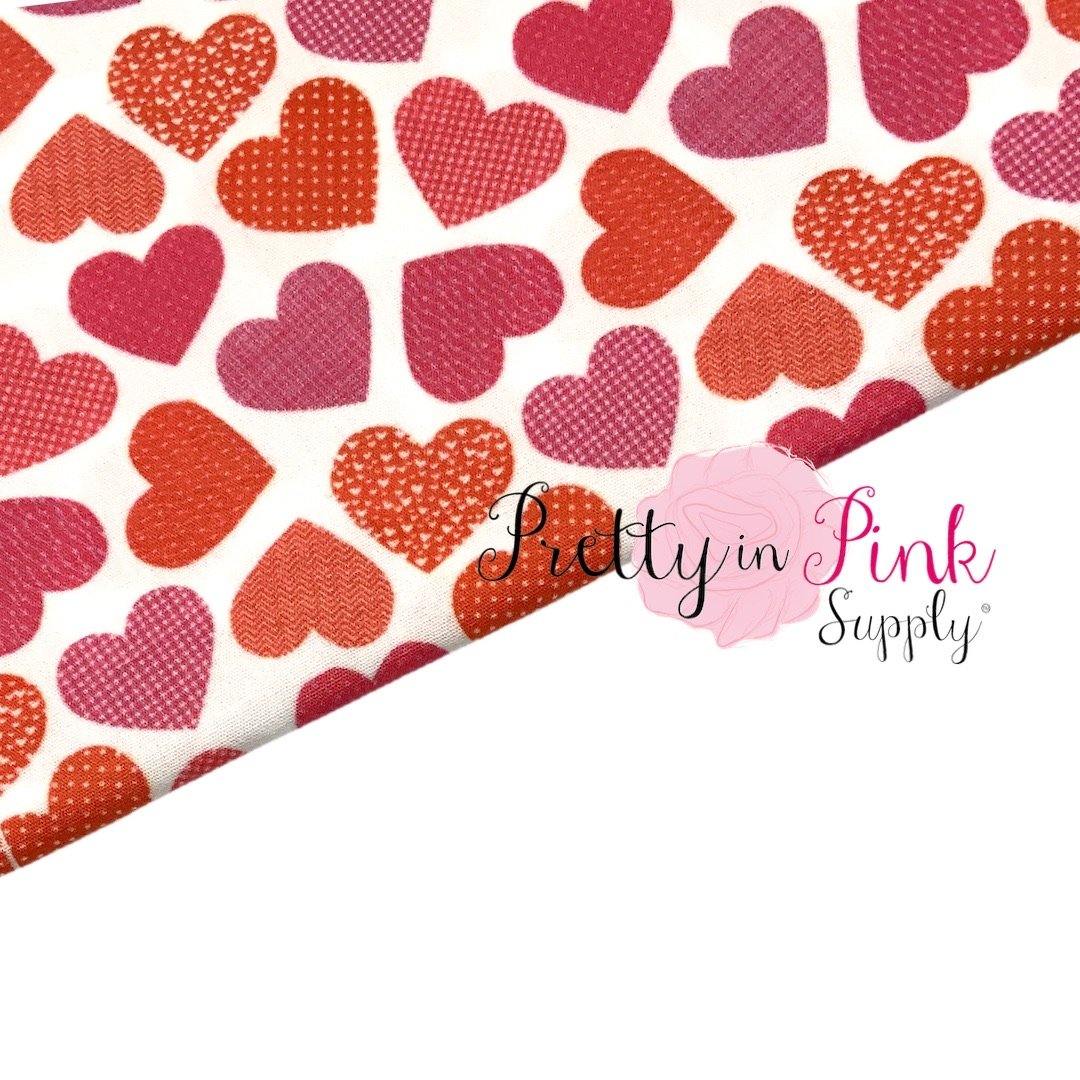 Patterned Heart | 100% Cotton Fabric - Pretty in Pink Supply