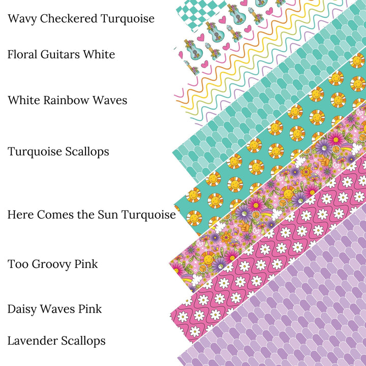 Wavy Checkered Lavender Faux Leather Sheets