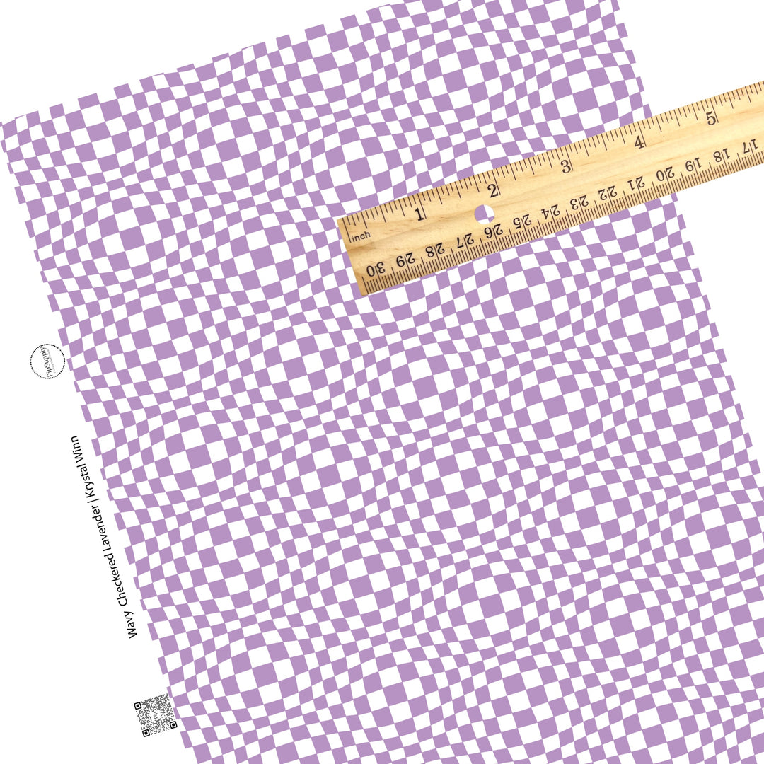 3D lavender and white checkered faux leather sheets