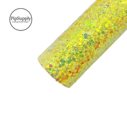 iridescent yellow solid chunky glitter sheet