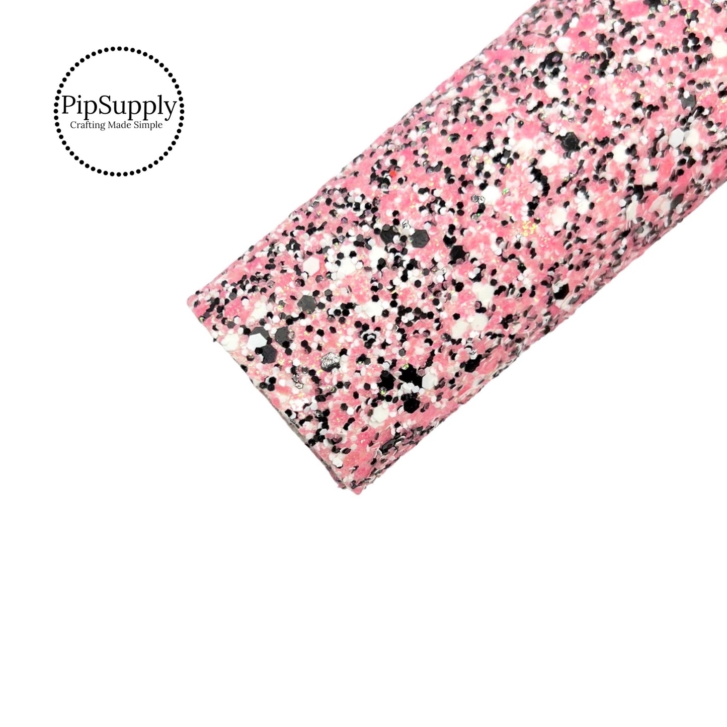 pink, black, and white mixed chunky glitter sheet