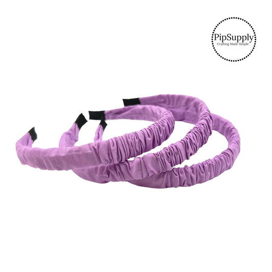 Light purple cotton scrunchie headband