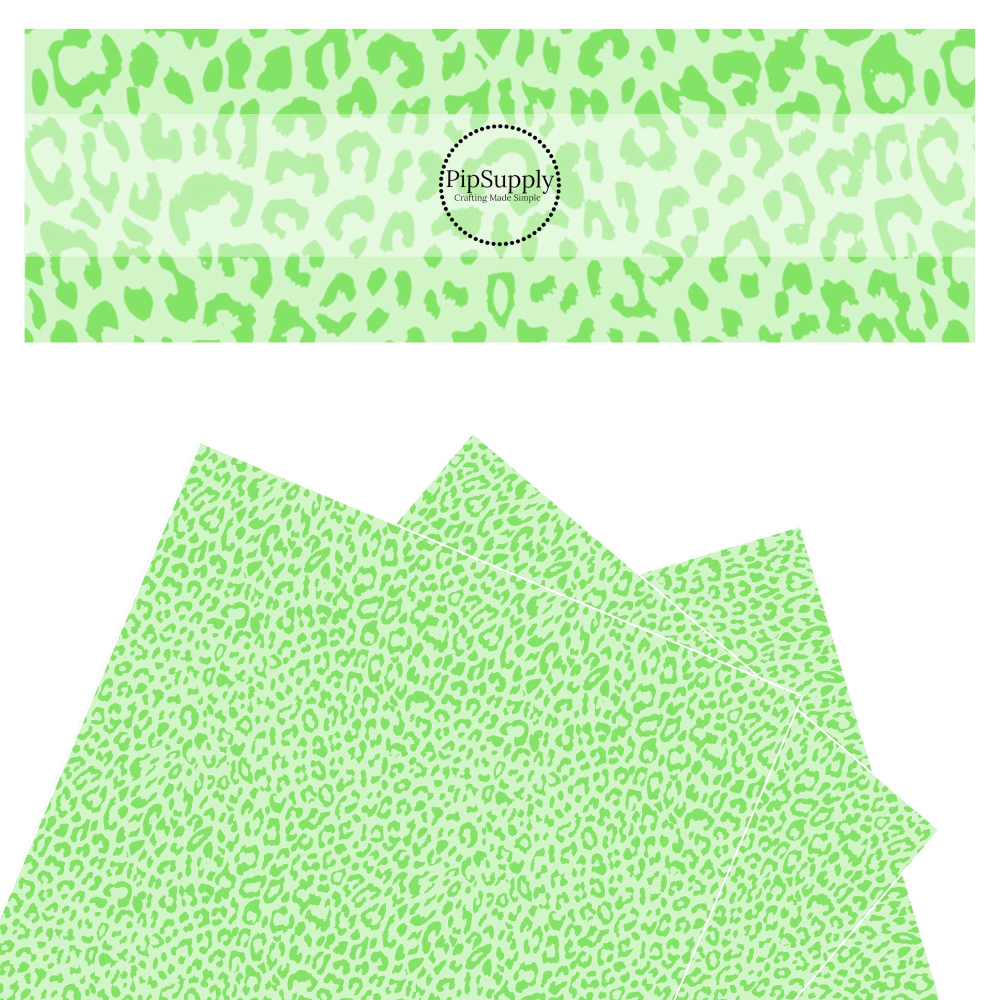 Bright Lime Leopard Spots Faux Leather Sheet - Lime Classic Leopard ...