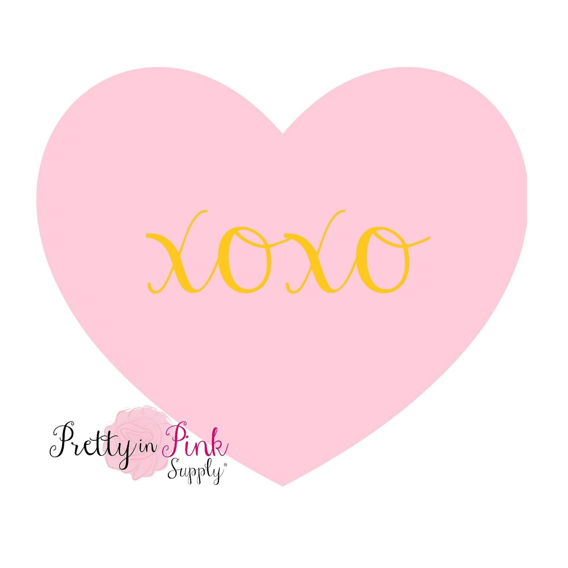 "XOXO" Gold Metallic Heart Iron On - Pretty in Pink Supply