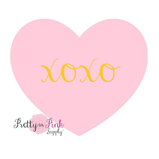 "XOXO" Gold Metallic Heart Iron On - Pretty in Pink Supply