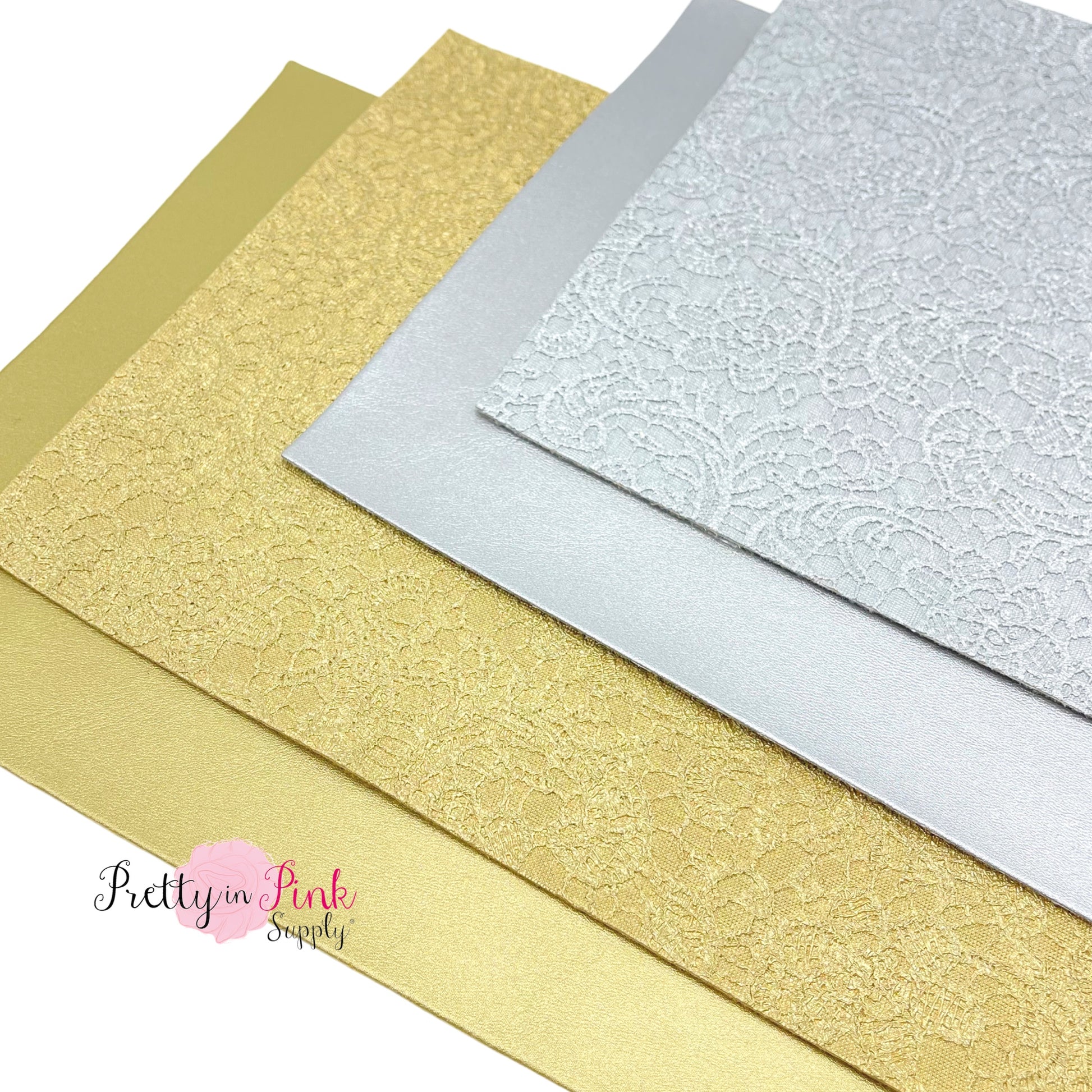 Metallic Smooth and Embossed Faux Leather Fabric Sheets – Pip Supply