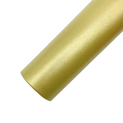 Smooth gold metallic faux leather sheet.