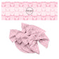 mouse cutout on pink and light pink checkered bow strips