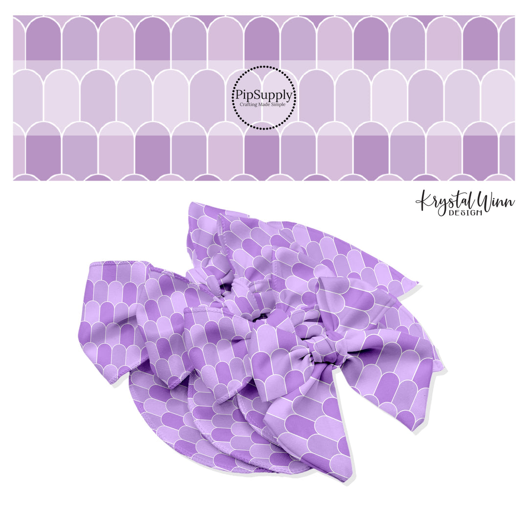 Multi bright lavender arches hair bow strips