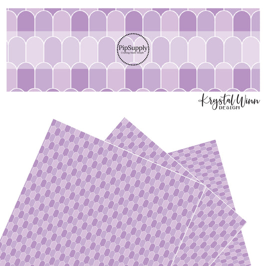 White outline on multi lavender arches faux leather sheets