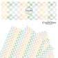 blue, pink, yellow, and green checker with cream tiles faux leather sheets