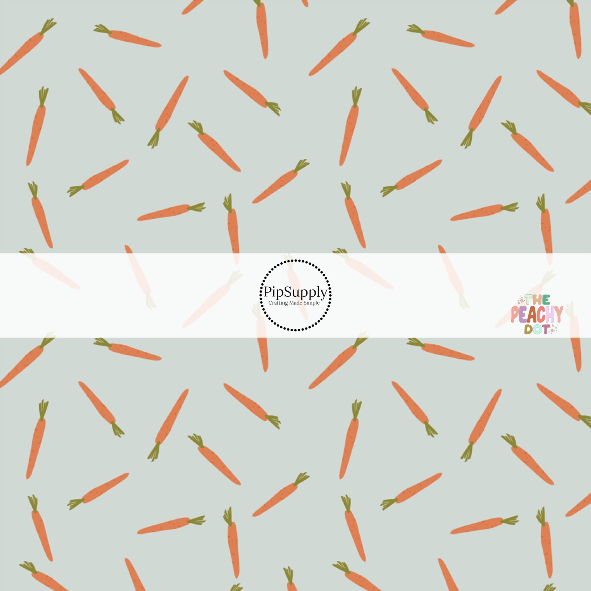 scattered skinny carrots on seafoam bow strips