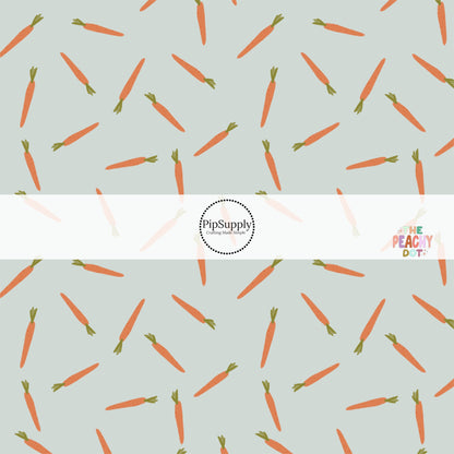 scattered skinny carrots on seafoam bow strips
