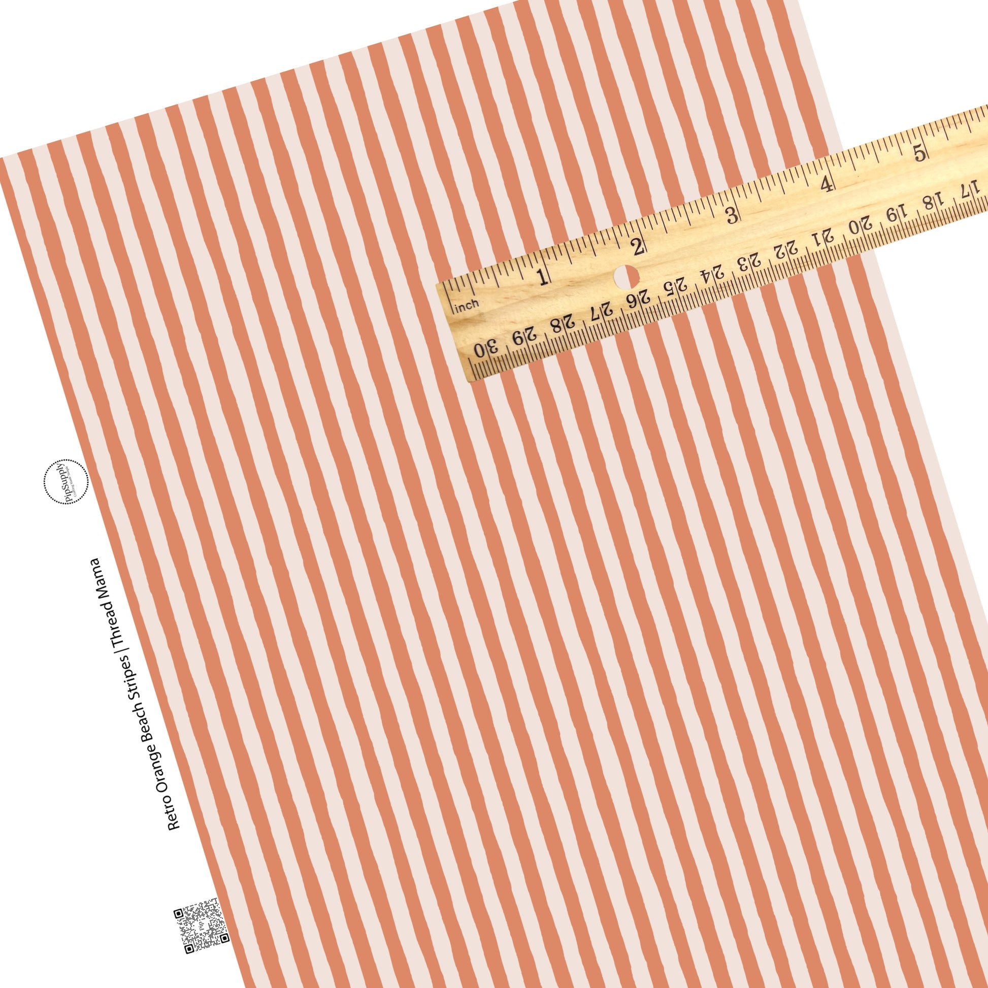 Orange and cream stripes faux leather sheets