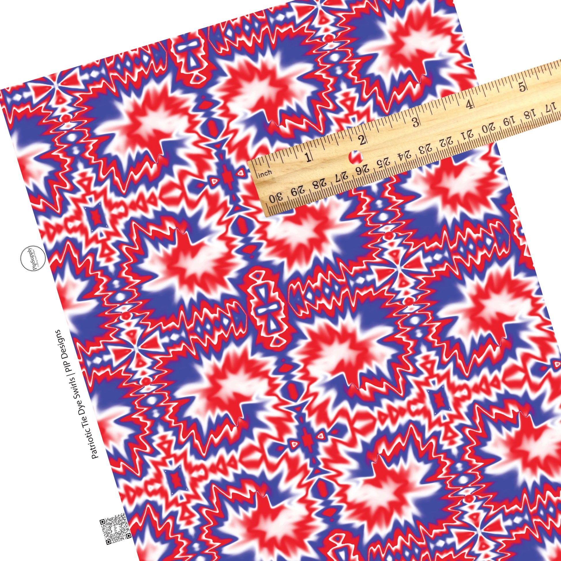 Tie dye swirl red white and blue faux leather sheets