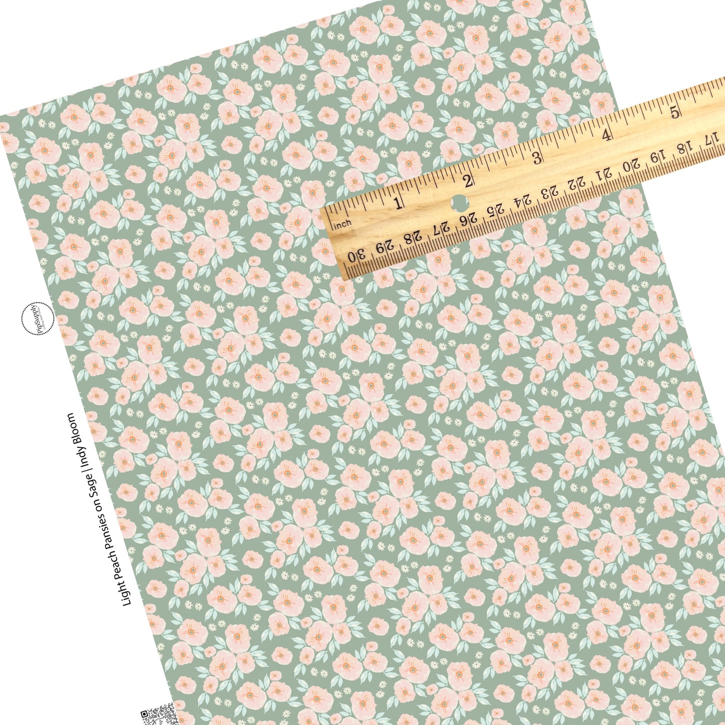 Floral on sage faux leather sheets