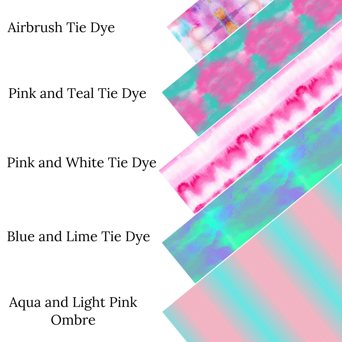 Pink and Teal Tie Dye Faux Leather Sheets