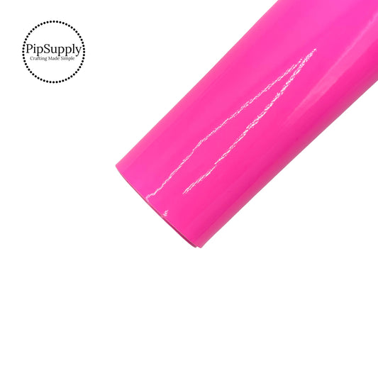 Summer solid pink patent faux leather sheet