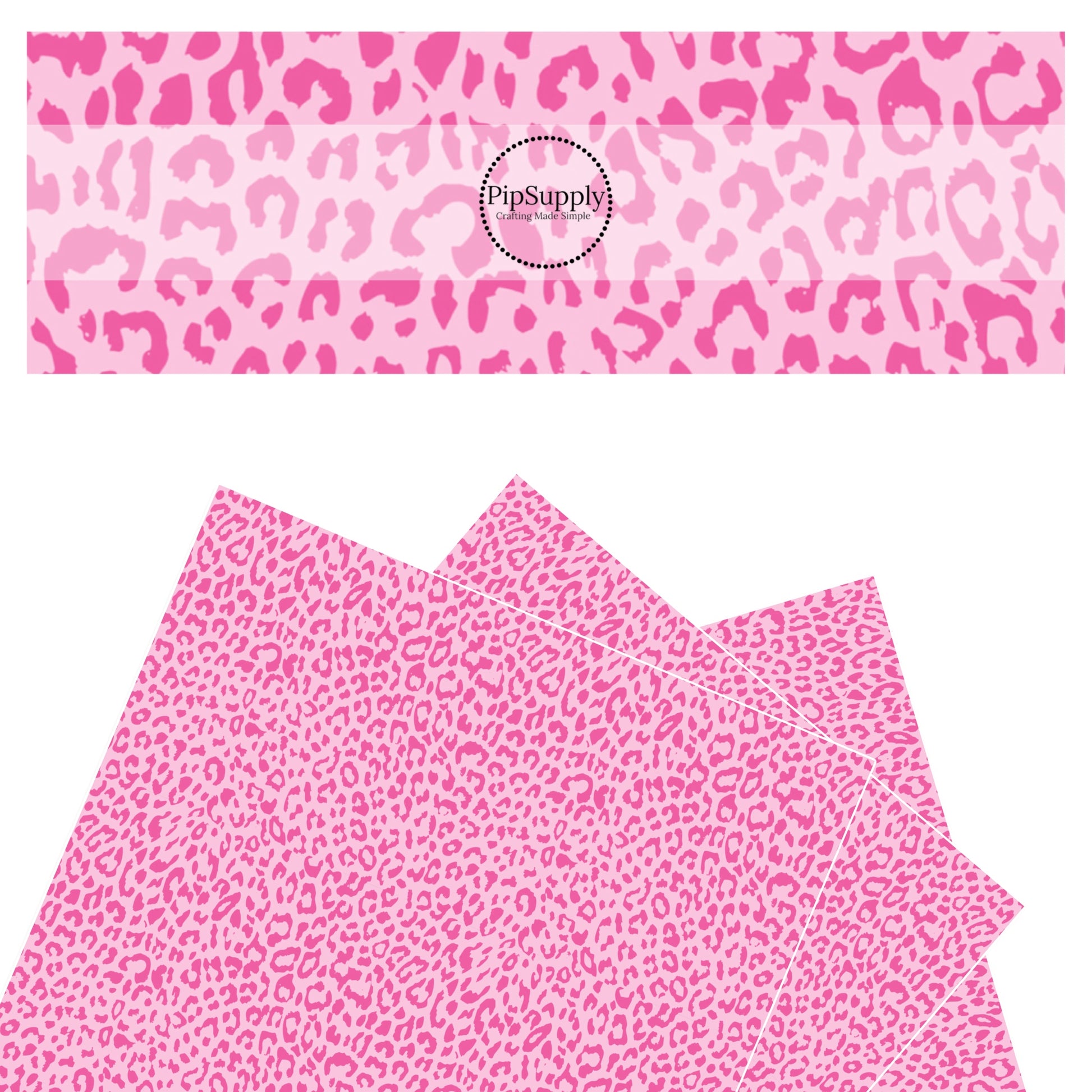Hot pink scattered animal print on pink faux leather sheets
