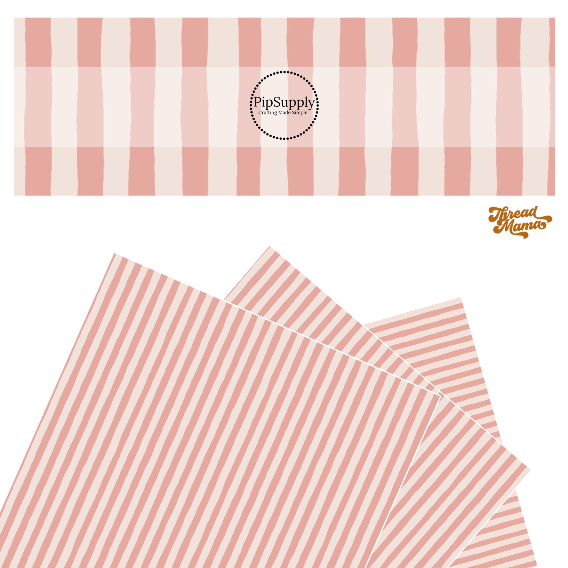Dusty rose and cream stripe faux leather sheets